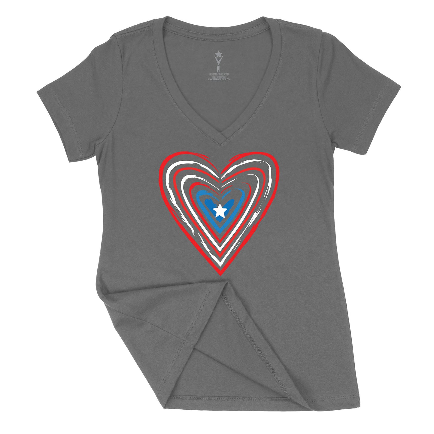 Corazón boricua v-neck - Mujer