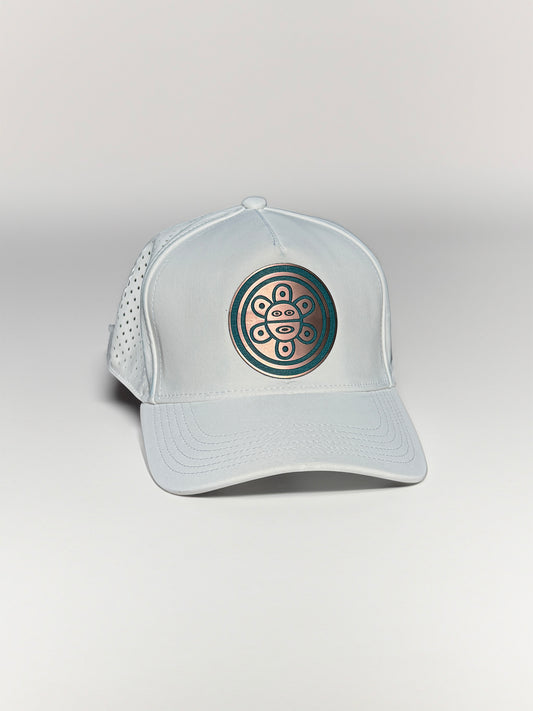 Gorra Blanca Sol Taíno cobre