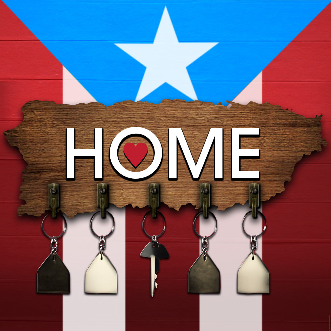 Llavero de pared mapa de Puerto Rico - Home